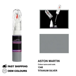FOR ASTON MARTIN TITANIUM SILVER 1348 Touch Up Paint Pen Brush Fix Kit Scratch - Picture 1 of 8