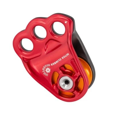 RED DMM HITCH CLIMBER ECCENTRIC PULLEY 7-14MM ROPE CAPACITY - ARBORIST CLIMBING
