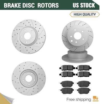 Rotores de freno delanteros traseros y pastillas de cerámica para Nissan Máxima Altima 2004-2008 Foto 1 de 4
