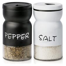 2X(Farmhouse Salt and Pepper Shakers Set with Adjustable Lids, Modern Home8189