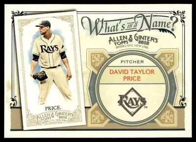 2012 Topps Allen & Ginter What's in a Name? DAVID PRICE - Image 1 of 2
