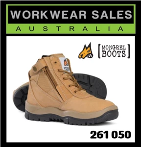 Mongrel 261050 261 050 Wheat Work Boots Zip Siders Aust Made Steelcap Steel cap - Picture 1 of 1