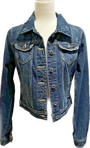 Celebrity Pink Jean Jacket Women Size S Cotton Blue Denim Trucker Western Basic - Picture 1 of 10