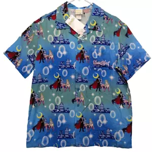 Pretty Guardian Sailor Moon Nighttime Allover Print Mens Woven Button-Up Medium - Picture 1 of 5