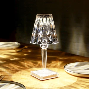 Lámpara de Escritorio Regulable 5W LED Cristal Brillante USB Recargable Inalámbrica Luz de Mesa - Imagen 1 de 24
