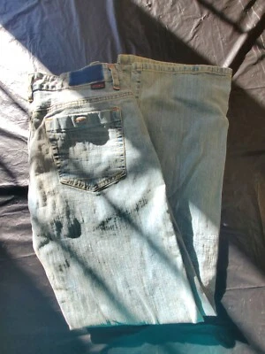Jeans vintage David Bitton Buffalo King X para hombre 32 azul grunge B24 Foto 1 de 4