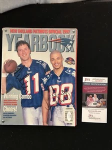 Drew Bledsoe, Terry Glenn and Over 20 More Signed 1997 Patriots Yearbook JSA - Picture 1 of 11