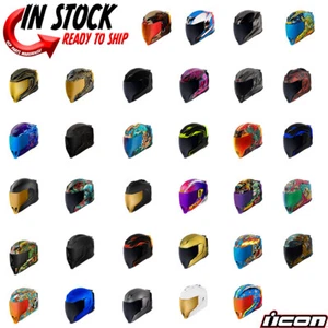 2025 ICON AIRFLITE FULL FACE DOT MOTORCYCLE HELMET - PICK SIZE AND GRAPHIC COLOR - Picture 1 of 64