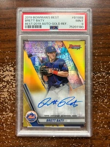 Brett Baty, Autograph-Gold Refractor #d 28/50 - 2019 Bowman's Best - PSA 9 MINT - Picture 1 of 1