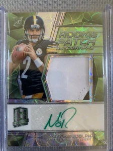 2018 Spectra Mason Rudolph Neon Green Rookie Auto Rpa 42/60 Pittsburgh Steelers - Bild 1 von 2