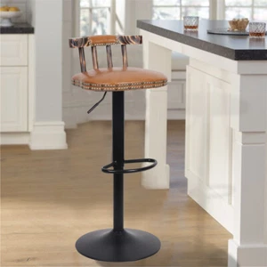 Juego de 2 taburetes de bar sillas de bar con respaldo giratorio altura ajustable para cocina bar DE - Imagen 1 de 23