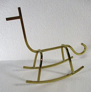 SIMON KOPS WIS/IL ARTIST MINIMALIST BRASS ABSTRACT SCULPTURE OF ROCKING HORSE - Picture 1 of 3
