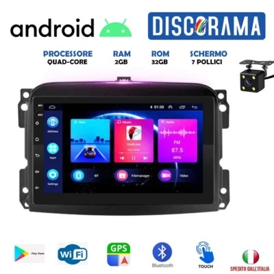 AUTORADIO ANDROID FIAT 500L 2012-2017 STEREO AUTO TOUCH 7 POLLICI WIFI NAVIGATOR - Immagine 1 di 4