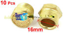 10 Pcs Flat Pneumatic Noise Muffler Filter Sintered Gold Tone 3/8PT Male Thre