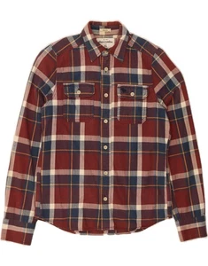 ABERCROMBIE & FITCH Boys Muscle Flannel Shirt 15-16 Years XL Burgundy AB09 - Picture 1 of 4