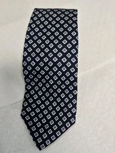Cravatta Polo Ralph Lauren fatta a mano in Italia marina vintage stampa diamanti colore navy leggi - Foto 1 di 12