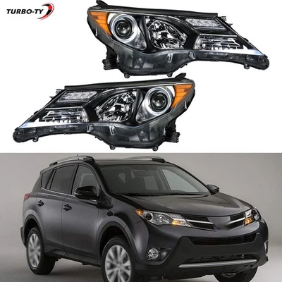 Headlights Left+Right Side For Toyota RAV4 2013 2014 2015 Halogen Headlamp Pair Foto 1 de 4