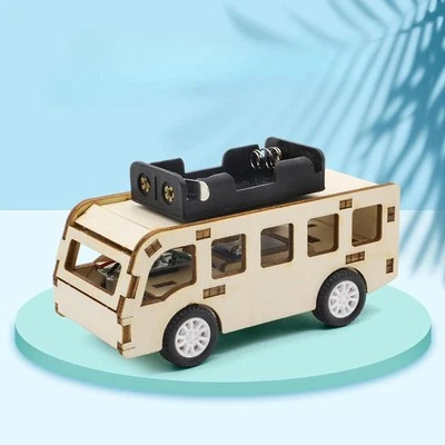 Bus à commande vocale, jouet à assembler, jouet en bois facile à utiliser, - Photo 1/4