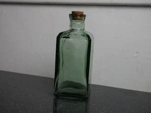 Getönte grüne Glasflasche Korken Stopfen Quadratisch 7-1/2" c - Bild 1 von 5