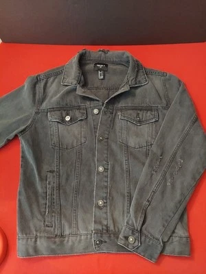 Forever 21 Мужская маленький джинсовой ткани Jean куртка черный искусственно состаренный - Изображение 1 из 4
