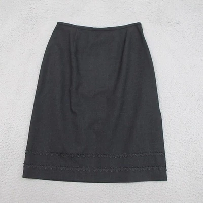 Harold's Skirt Womens 8 Wool Knee Length Lined Embroidered Trim Classic USA - Image 1 of 4