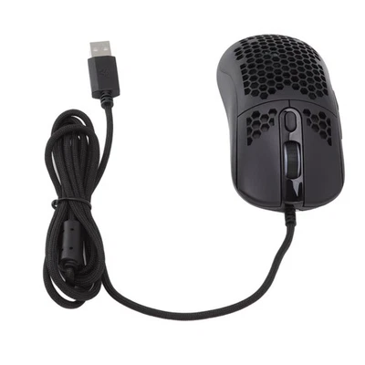 Black RGB Mouse Cellular Hollow Design Lightweight Wired Backlight 12000DPI 6 - Image 1 of 4