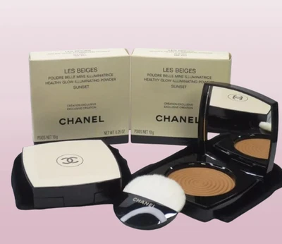 CHANEL LES BEIGES POLVO ILUMINADOR BRILLO SALUDABLE PUESTA DE SOL 0,35 OZ LOTE EN CAJA DE 2 Foto 1 de 4