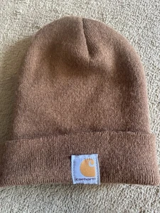Carhartt Tan Classic Brown Acrylic Beanie Youth Child Hat - Picture 1 of 2
