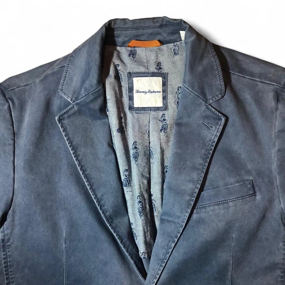 Tommy Bahama Chaqueta Hombre’s M Azul Boracay Blazer 2 Botones Elástico Foto 1 de 4