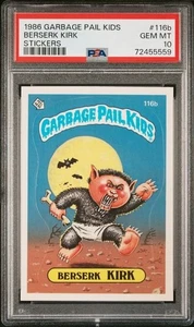 1986 Topps Garbage Pail Kids GPK OS3 Series 3 #116b BERSERK KIRK - PSA 10 Gem - Picture 1 of 2