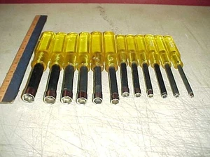 Snap On 12 pc NDM1200AK Metric Nut Driver Set Amber Handles 4mm to 14mm Tools - Bild 1 von 5