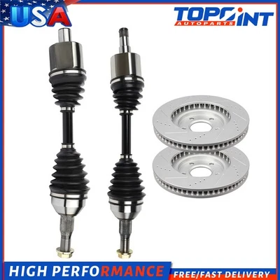 For 2000-2005 Chevrolet Impala Front Side CV Axle + Brake Discs Rotors Foto 1 de 4