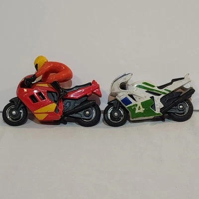 Yamaha FZR750 Motocicleta con 1 Rider Tootsie Juguete Vintage Die Cast Lote de 2 Foto 1 de 4