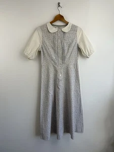 Laura Ashley Vintage Kleid Reworked Midi Made In Wales Peter Pan Floral - Bild 1 von 9