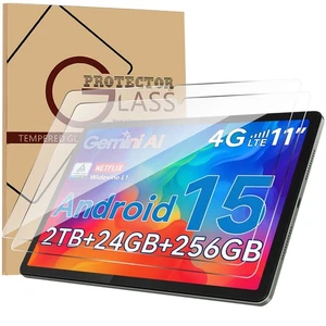 Tabwee W90 11 inch Tempered Glass Screen Protector 2-Pack 9H HD Clear Film - Picture 1 of 6