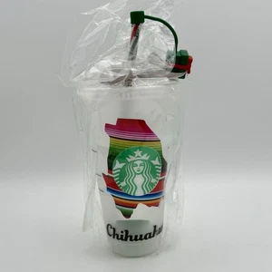 Starbucks Chihuahua Mexico Cold Cup Tumbler Deckel Strohhalmverschluss Serape - Bild 1 von 4