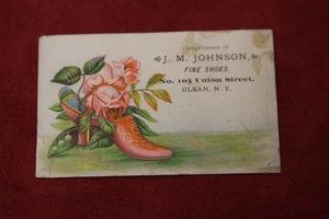 J.M. Tarjeta comercial Johnson Fine Shoes, Olean New York - Imagen 1 de 2
