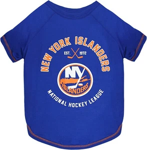 NUEVA NHL New York Islanders Logo Mascota Perro Camiseta Talla L Azul Tejida 20-4 pulgadas Largo Trasero - Imagen 1 de 3