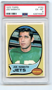 1970 Topps Football Joe Namath #150 New York Jets PSA 6 EX-MT