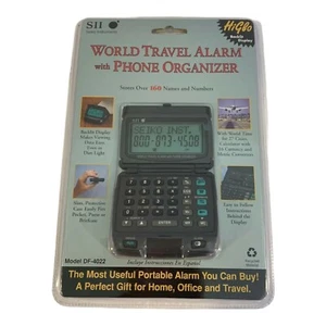 Seiko DF4022 World Travel Alarm Clock & Phone Organizer - New Sealed - Picture 1 of 4