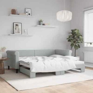 Velvet Daybed Sofa Frame Lounge Bed Couch Futon Single Trundle Storage Drawers - Picture 1 of 11