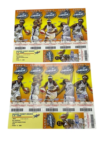 WNBA Playoffs Ticket Sheet Orlando Miracle 2002 Basketball Vintage Memorabilia Cover