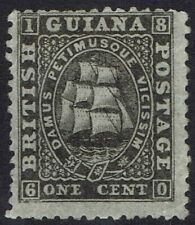 BRITISH GUIANA 1862 SHIP 1C PERF 12.5-13 ON THIN PAPER 