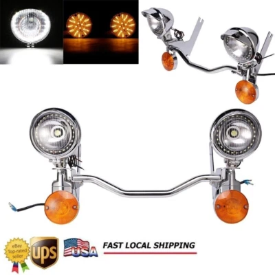 Driving Passing Turn Signal Spot Light Bar For Harley Touring Road King FLHR Foto 1 de 4