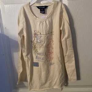 Neu mit Etikett Ralph Lauren Mädchen LS PO cremefarbenes Hemd mit Gartenmotiv Größe 6X - Bild 1 von 3