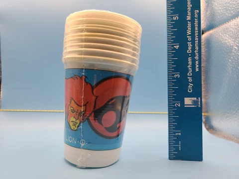 Vintage Thundercats set of 10 PARTY CUPS Incoarte NOS Lion-O Cheetara Panthro Cover