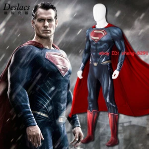 Superman Classic Suit Man of Steel Cosplay Jumpsuits Superhero Halloween Costume - Picture 1 of 21