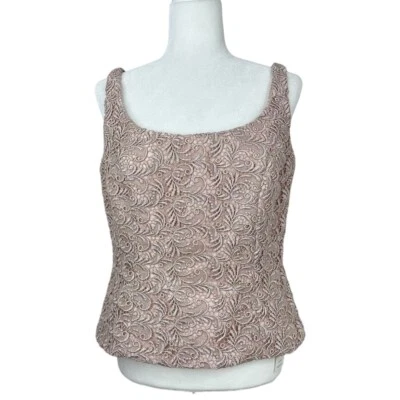 Top sin mangas Carmen Marc Valvo para mujer rosa encaje formal boda 10/C37 Foto 1 de 4