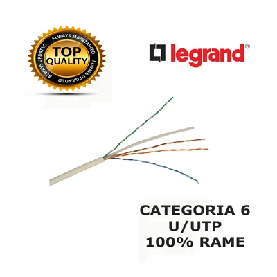CAVO DI RETE CAT 6 UTP Ethernet LSZH CAVO LAN BTICINO LEGRAND 632725 BIANCO - Immagine 1 di 4