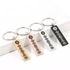 Spotify Keyring Stainless Steel Engraved an Ideal Gift for Any Occasion Scan - Picture 1 of 2